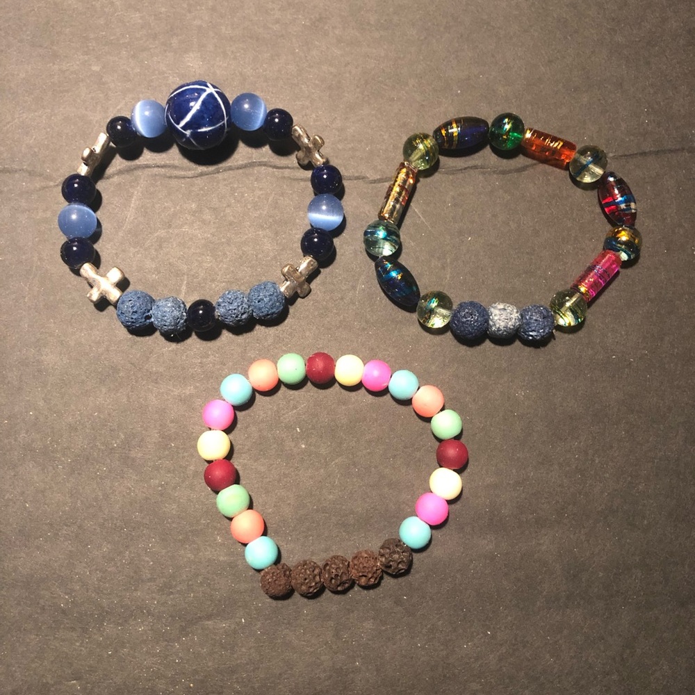 *50% off if bundled* Essential oil diffuser bracelets w/lava beads (3)